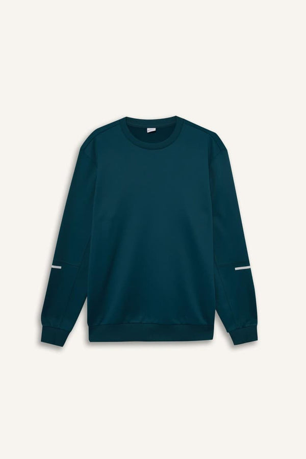 Standard Fit Crew Neck Athletic Sweatshirt