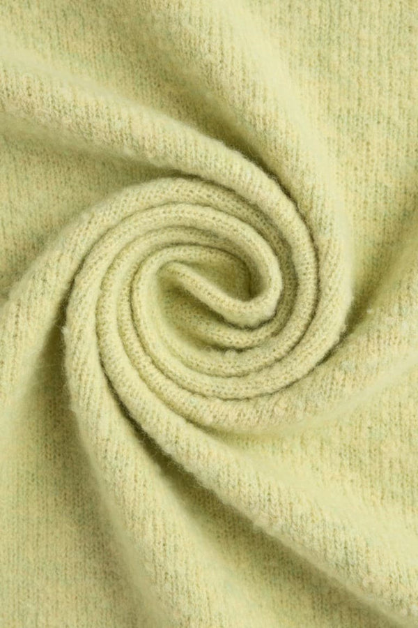 Wool Blend Crew Neck Oversize Fit Knit Sweater