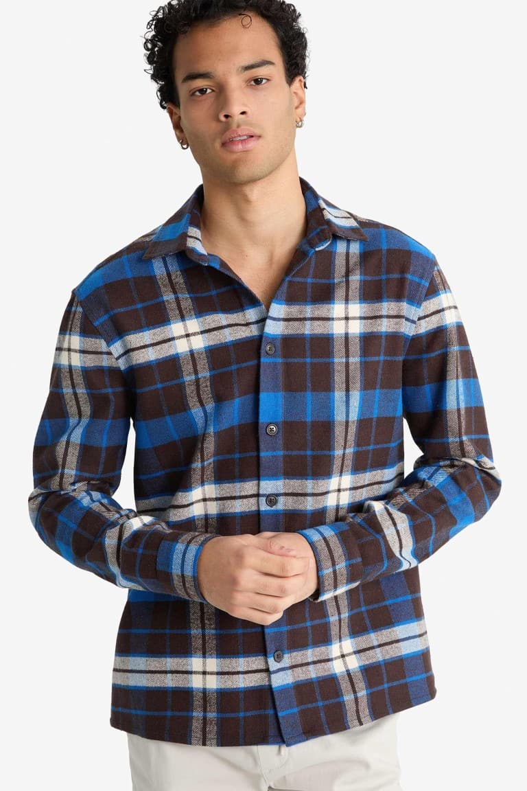 Regular Fit Polo Collar Lumberjack Long Sleeve Shirt