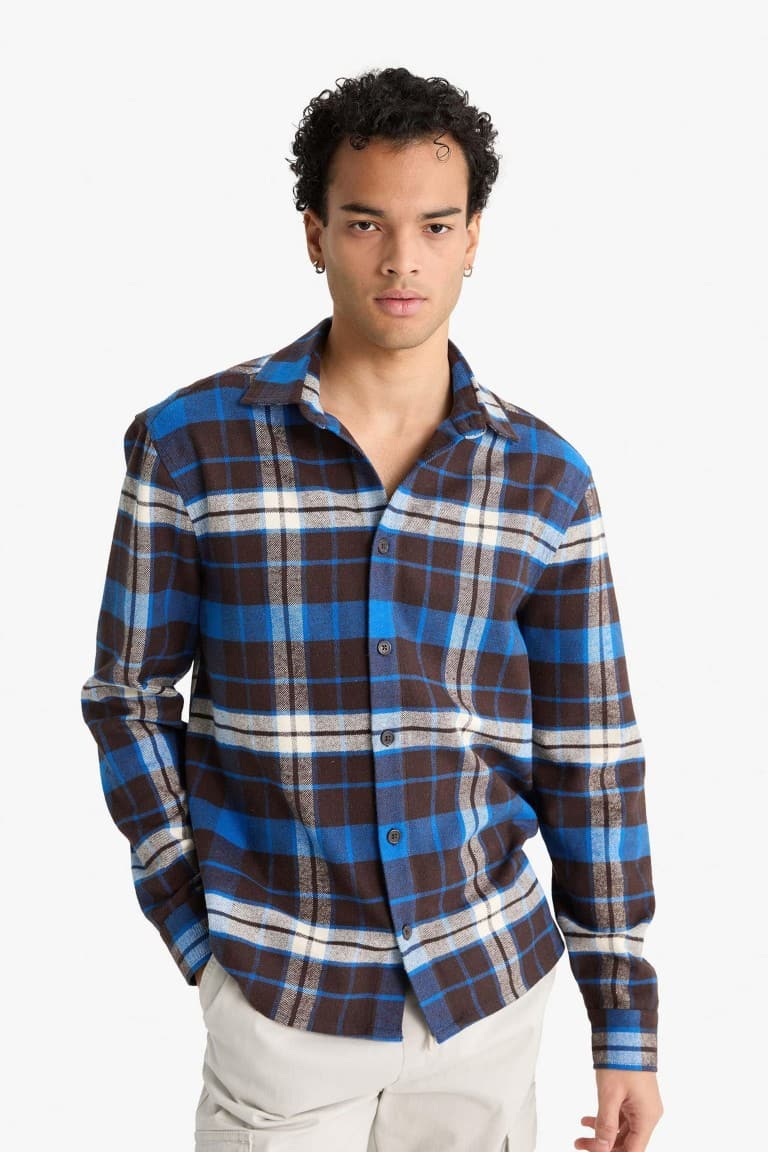 Regular Fit Polo Collar Lumberjack Long Sleeve Shirt