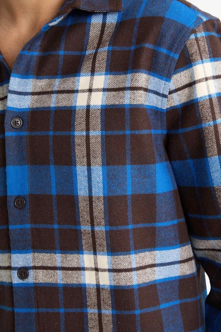 Regular Fit Polo Collar Lumberjack Long Sleeve Shirt