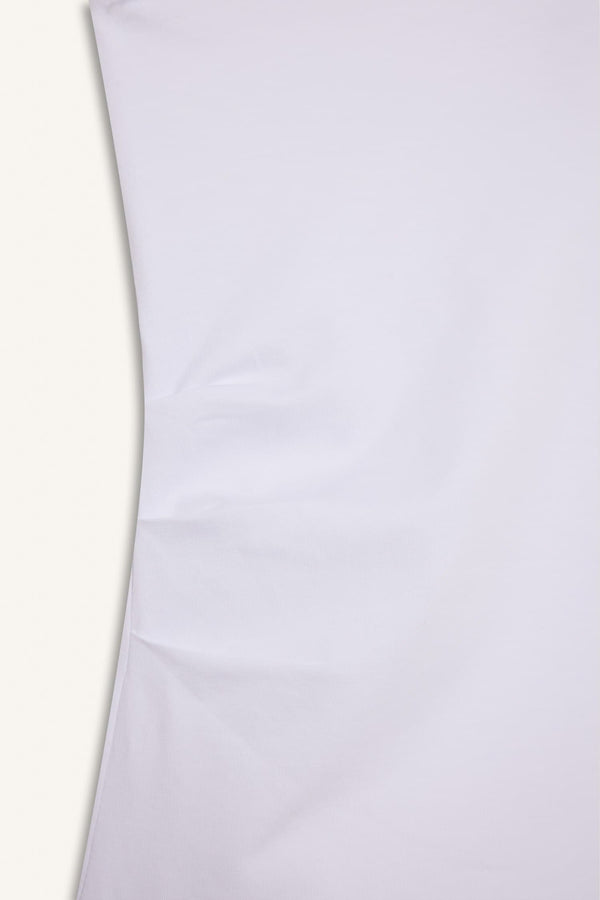 Slim Fit Slim Cut Strapless White Blouse