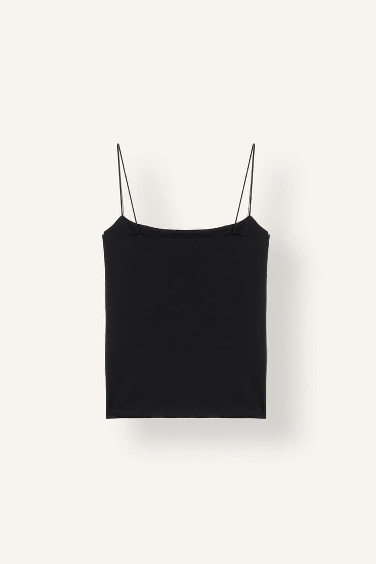Fitted Square Neck Basic Plain Strappy Tank Top Secondary image