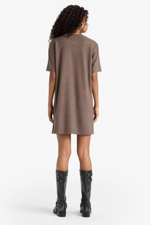 A Cut Crew Neck Ribana Dress