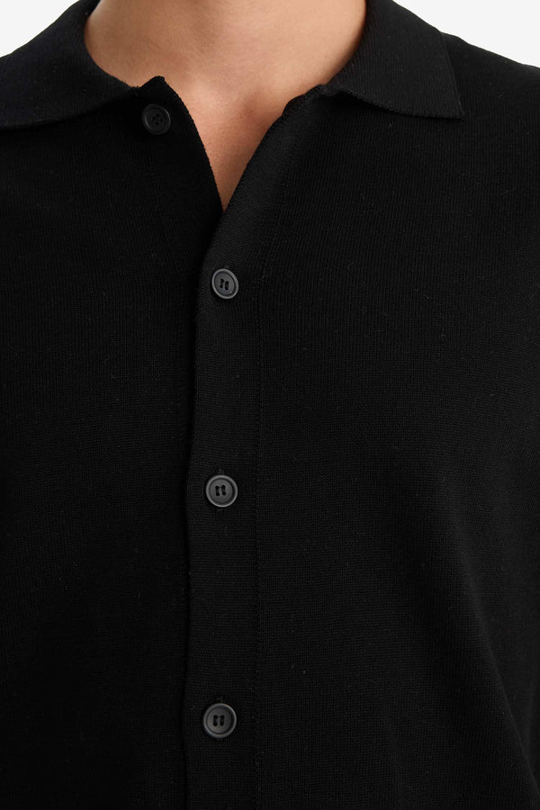 100% Cotton Standard Fit Polo Collar Knitwear Cardigan