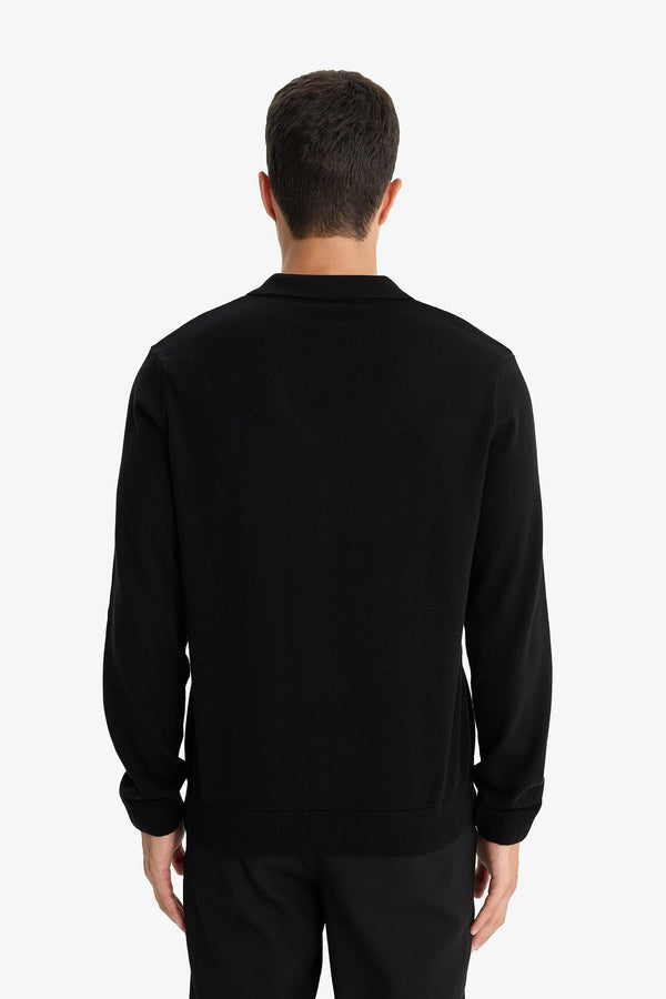 100% Cotton Standard Fit Polo Collar Knitwear Cardigan