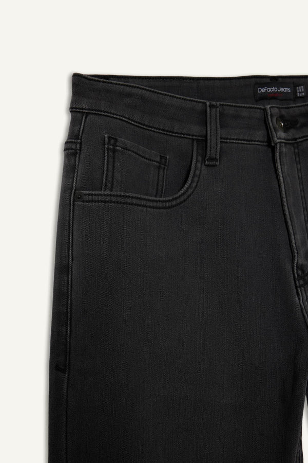 Diago Comfort Fit High Waist Wide Leg Straight Leg Thermal Fleece Jeans