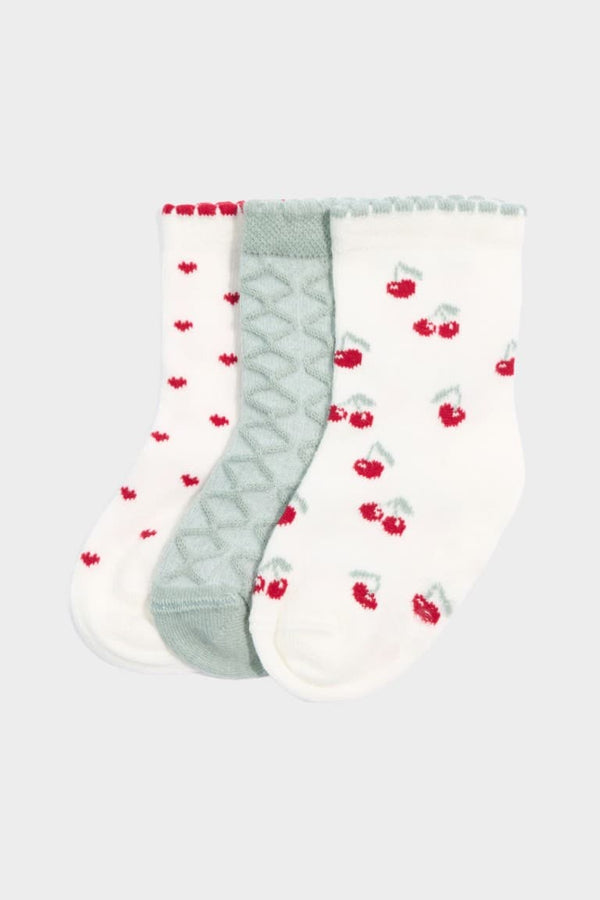Non-Slip Sole 3 Pack Cotton Long Socks Baby Girl