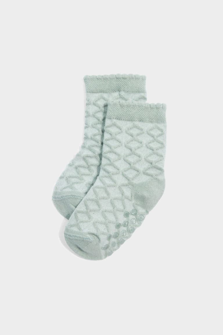 Non-Slip Sole 3 Pack Cotton Long Socks Baby Girl