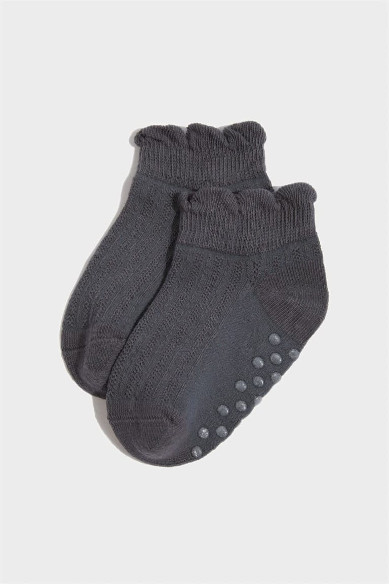 Non-Slip Sole 5 Pack Cotton Booties Socks Baby Girl Secondary image