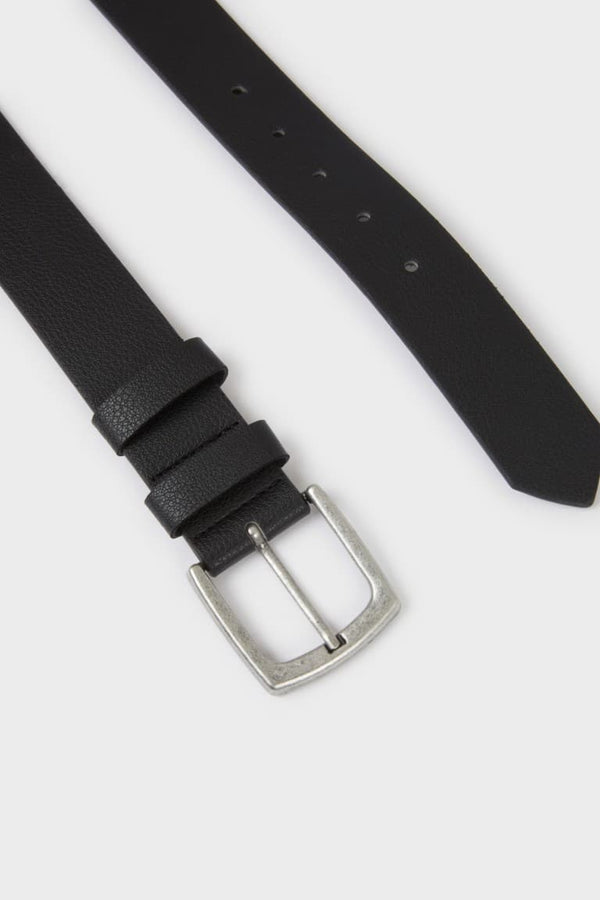 Mens Rectangle Buckle Faux Leather Daily Belt