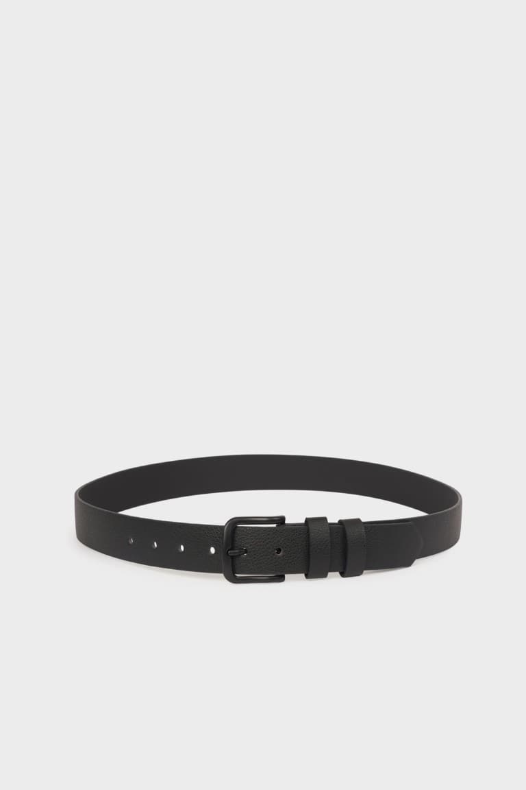 Men Rectangle Buckle Faux Leather Daily Belt