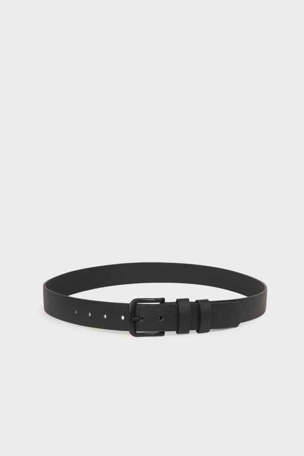 Men Rectangle Buckle Faux Leather Daily Belt