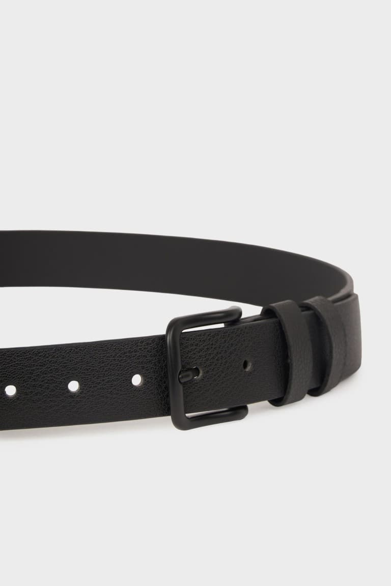 Men Rectangle Buckle Faux Leather Daily Belt