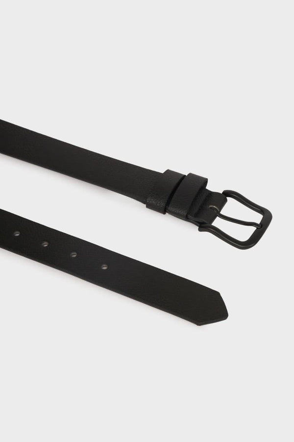 Men Rectangle Buckle Faux Leather Daily Belt