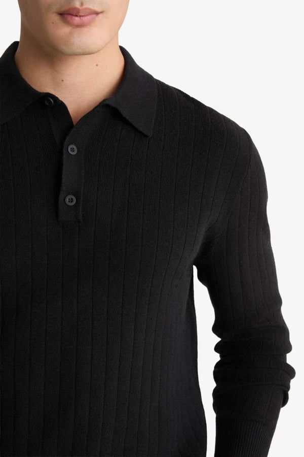 Standard Fit Polo Collar Knit Sweater