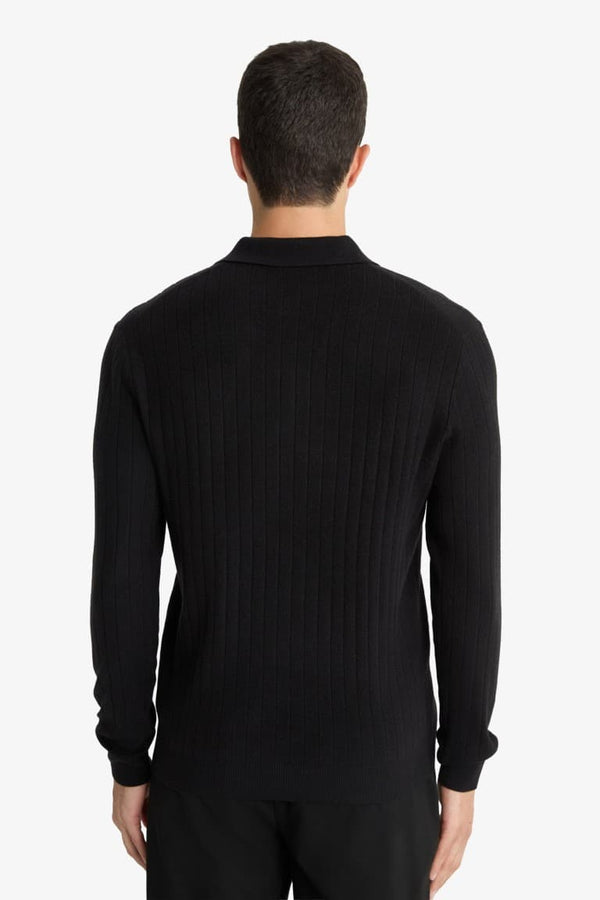 Standard Fit Polo Collar Knit Sweater