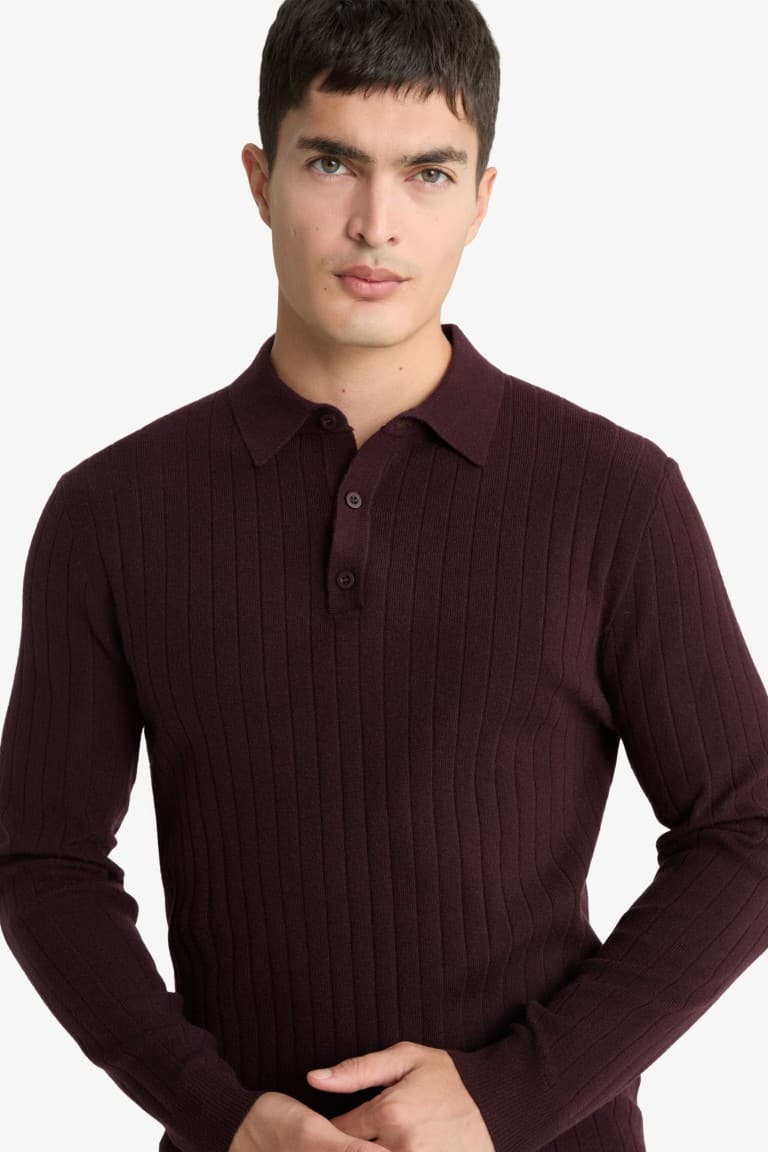 Standard Fit Polo Collar Knit Sweater Main image