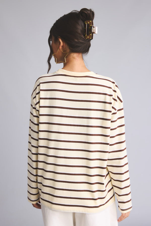 100% Cotton 100% Cotton Loose Fitted Striped Sweatshirt