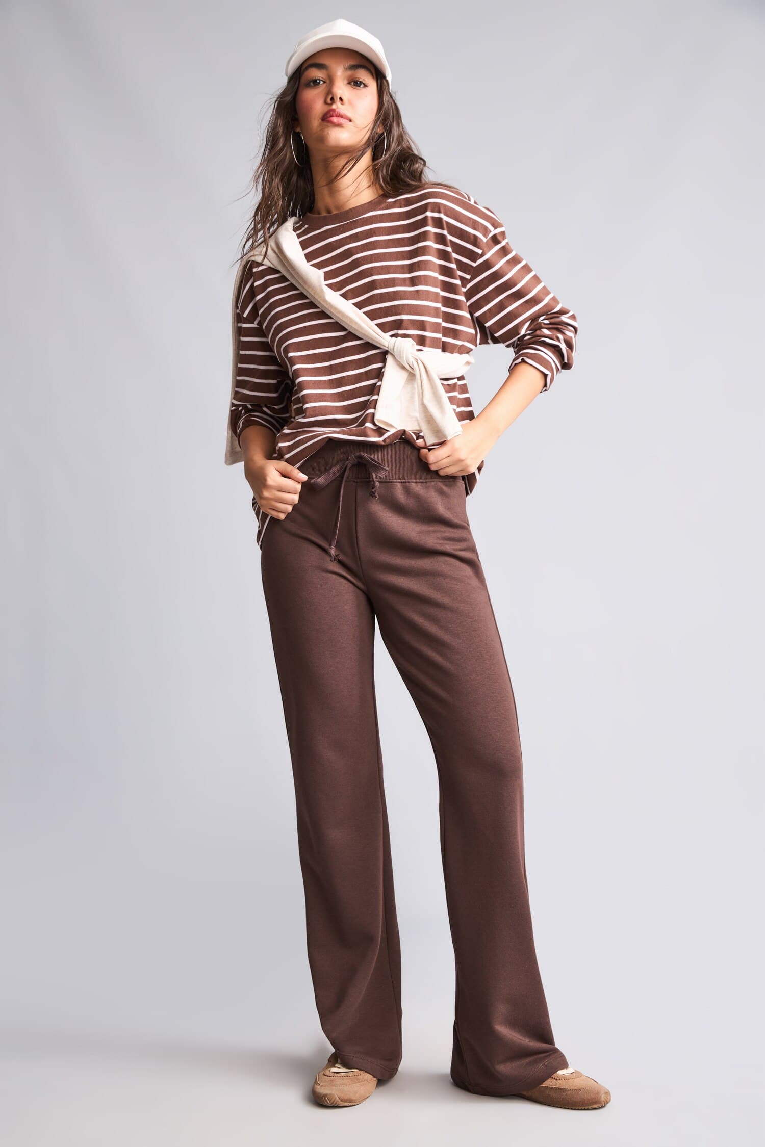 100% Cotton 100% Cotton Loose Fitted Striped Sweatshirt Secondary image