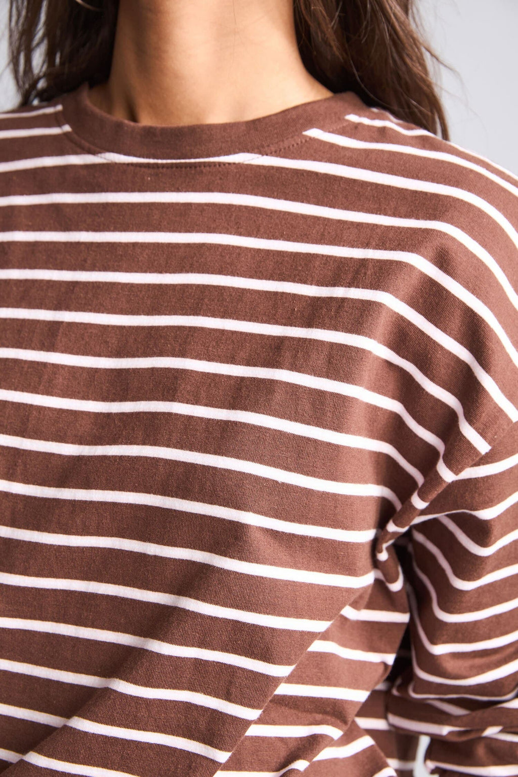 100% Cotton 100% Cotton Loose Fitted Striped Sweatshirt