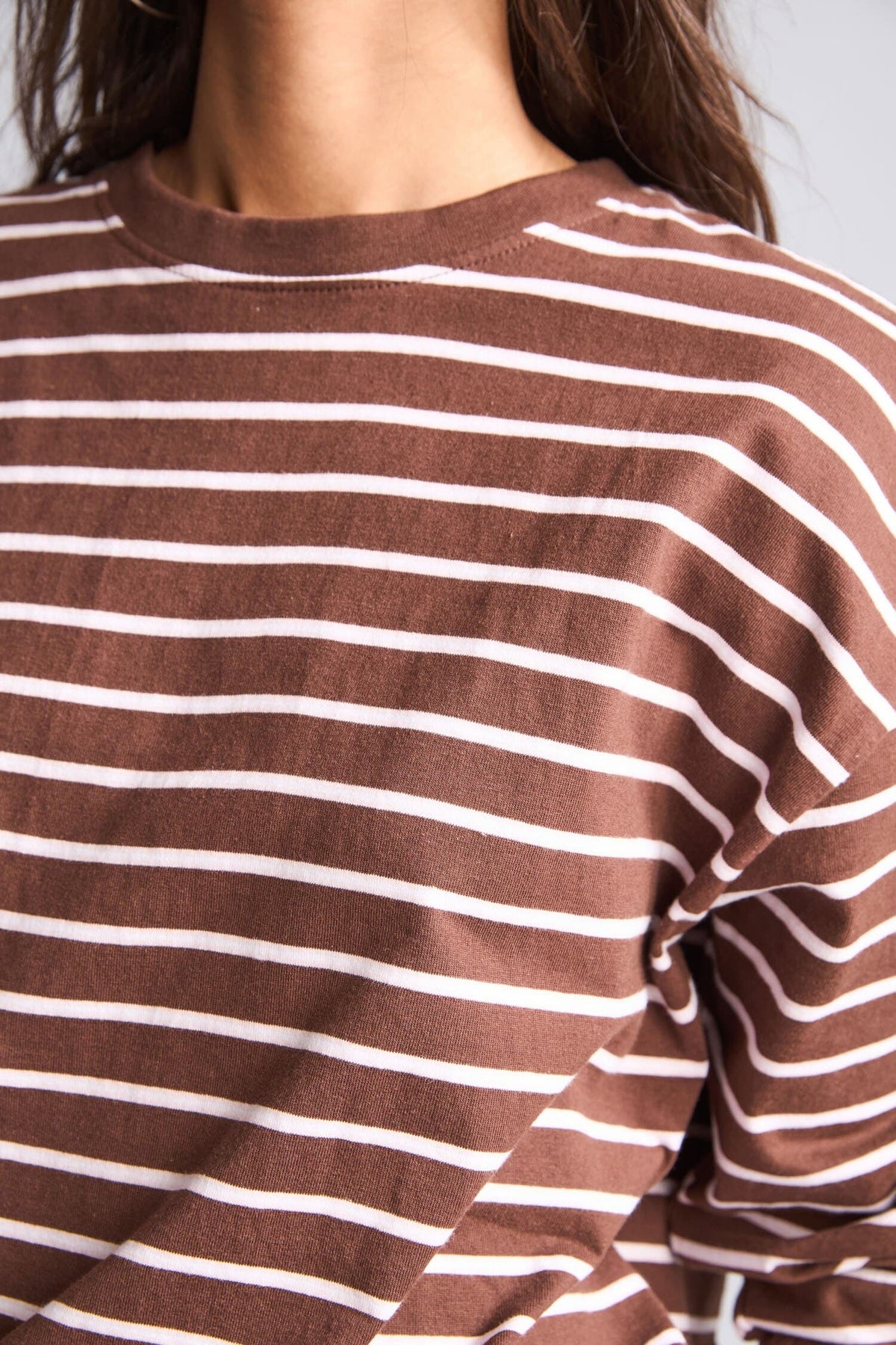 100% Cotton 100% Cotton Loose Fitted Striped Sweatshirt