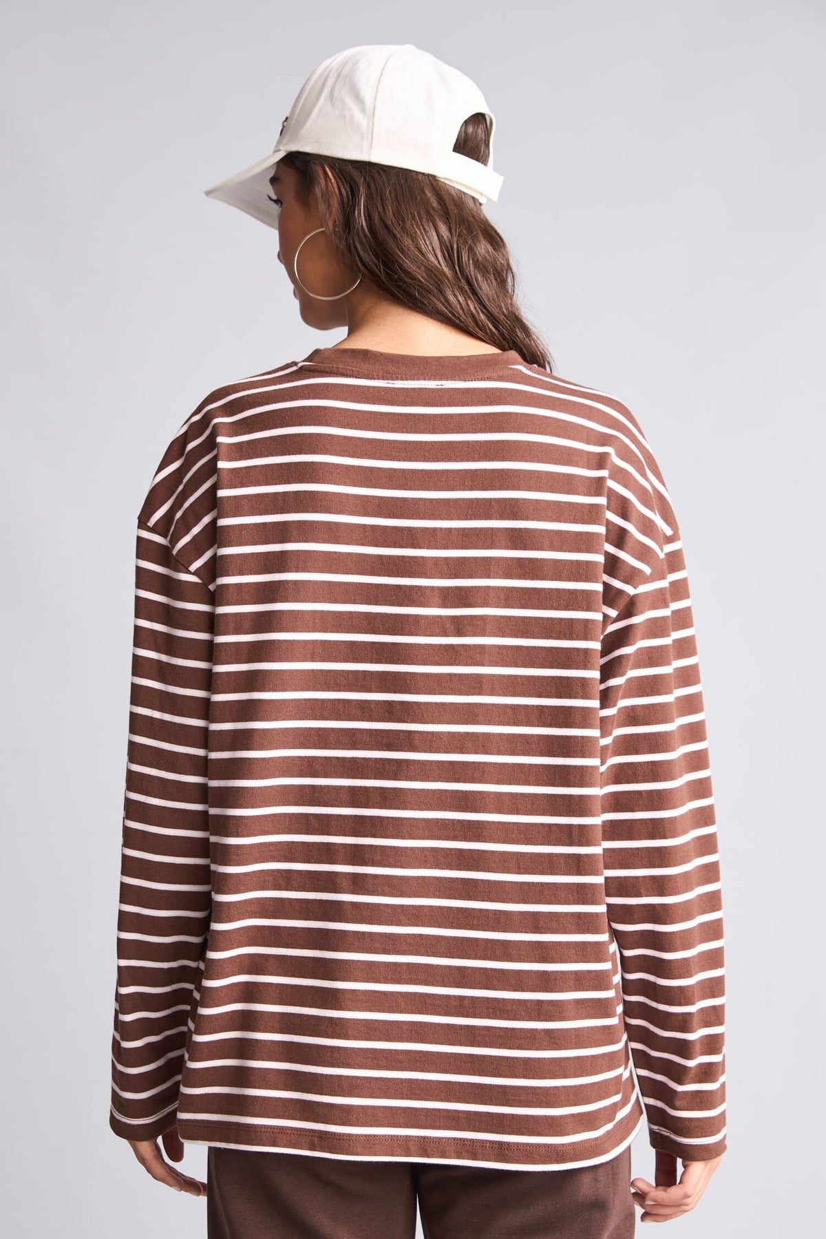 100% Cotton 100% Cotton Loose Fitted Striped Sweatshirt