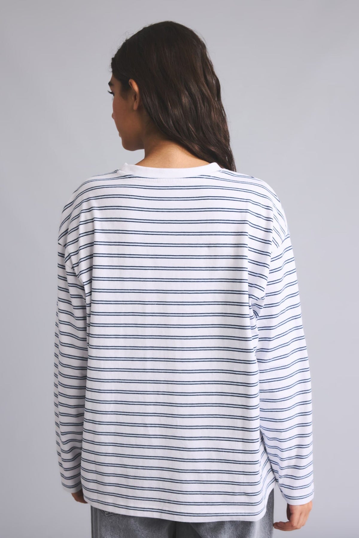 100% Cotton 100% Cotton Loose Fitted Striped Sweatshirt