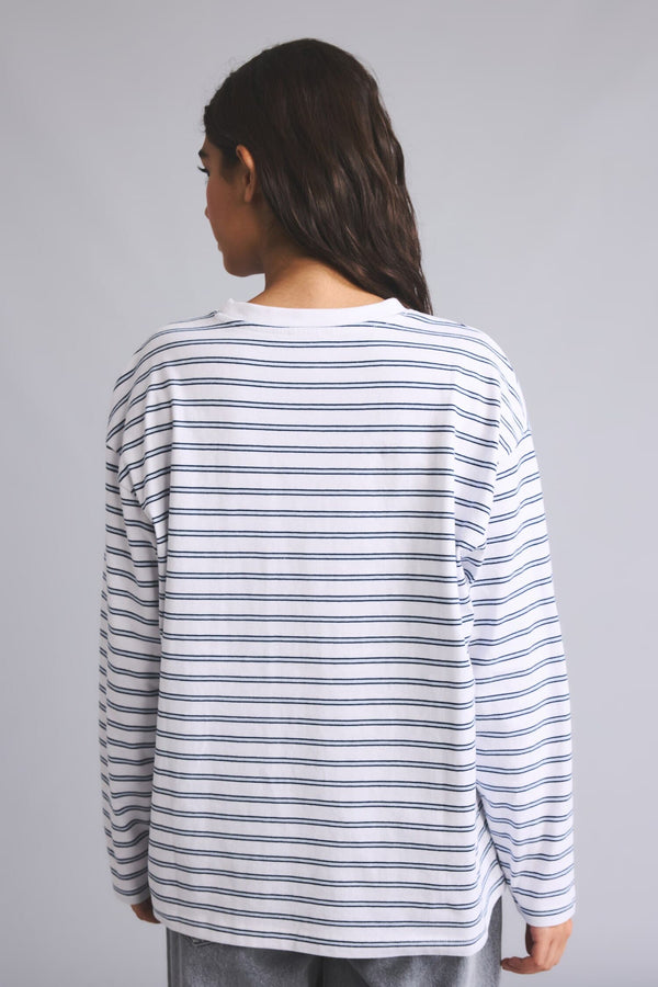 100% Cotton 100% Cotton Loose Fitted Striped Sweatshirt