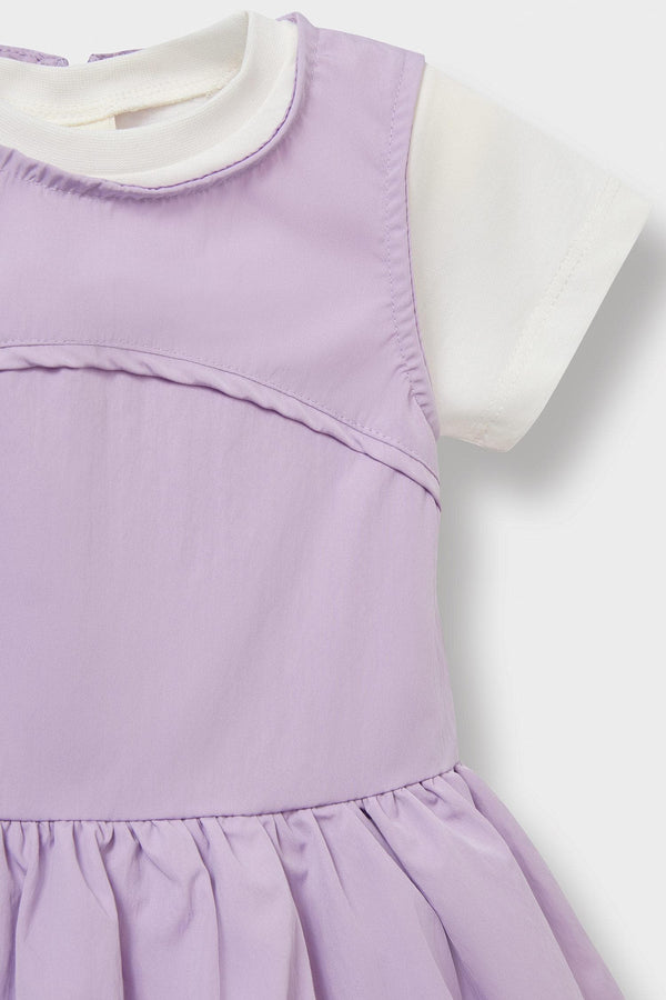 2 Sets Basic Plain Short Sleeve T-Shirt Parachute Dress Baby Girl