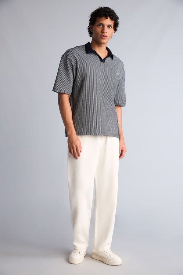 Cotton Textured Boxy Fit Polo Shirt