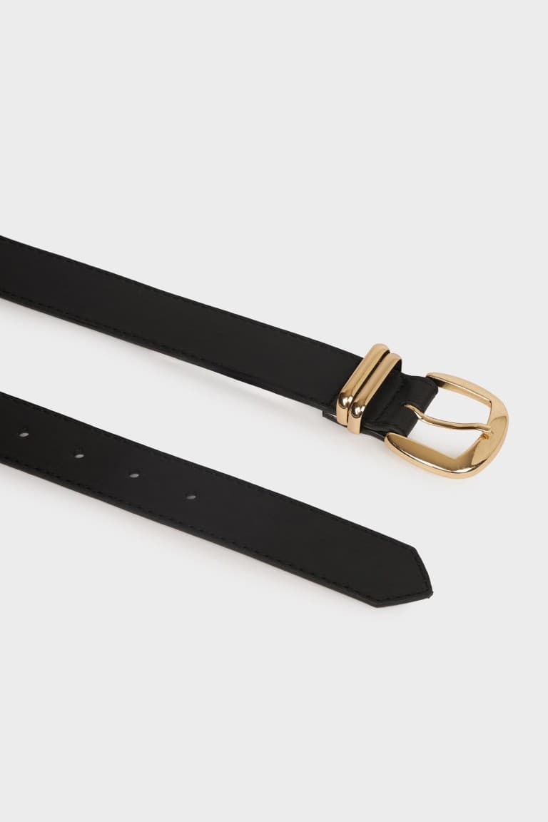Women Rectangular Buckle Faux Leather Jean Belt