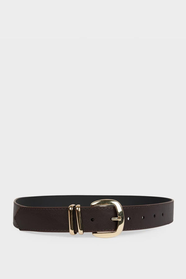 Women Rectangular Buckle Faux Leather Jean Belt