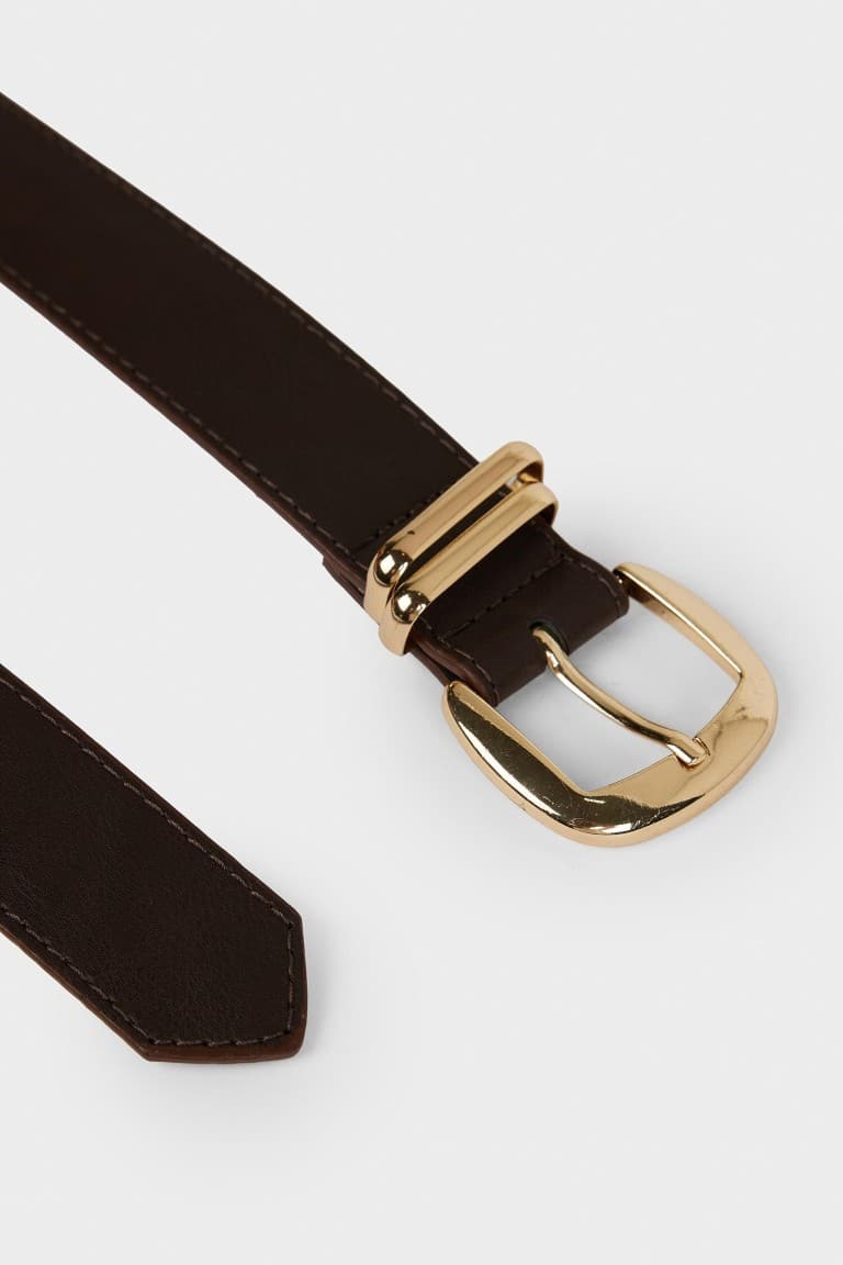 Women Rectangular Buckle Faux Leather Jean Belt