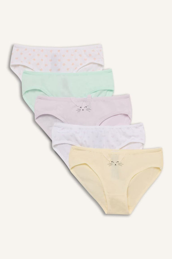 Animal Patterned 5-Pack Underwear Girl