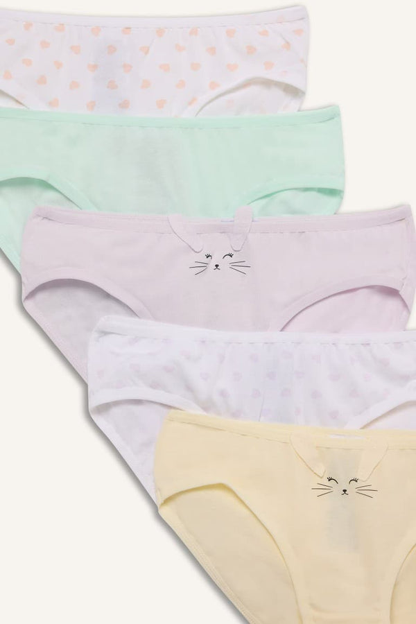 Animal Patterned 5-Pack Underwear Girl