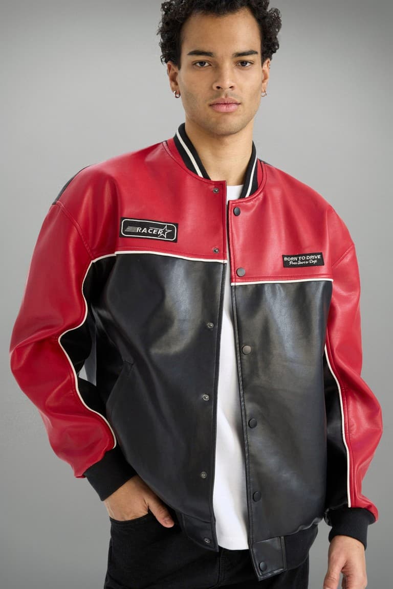 Oversize Fit Faux Leather Jacket Main image