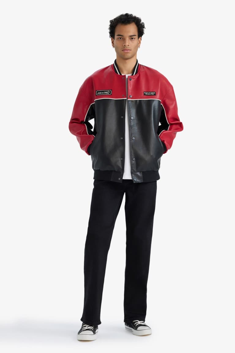 Oversize Fit Faux Leather Jacket Secondary image