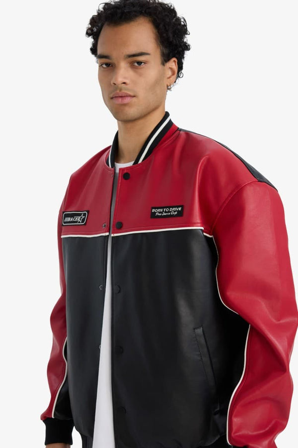 Oversize Fit Faux Leather Jacket