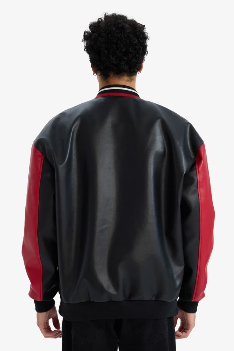 Oversize Fit Faux Leather Jacket