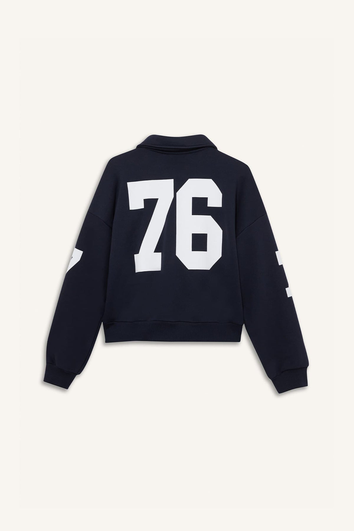 Polo Collar Printed Snap-On Bomber Jacket