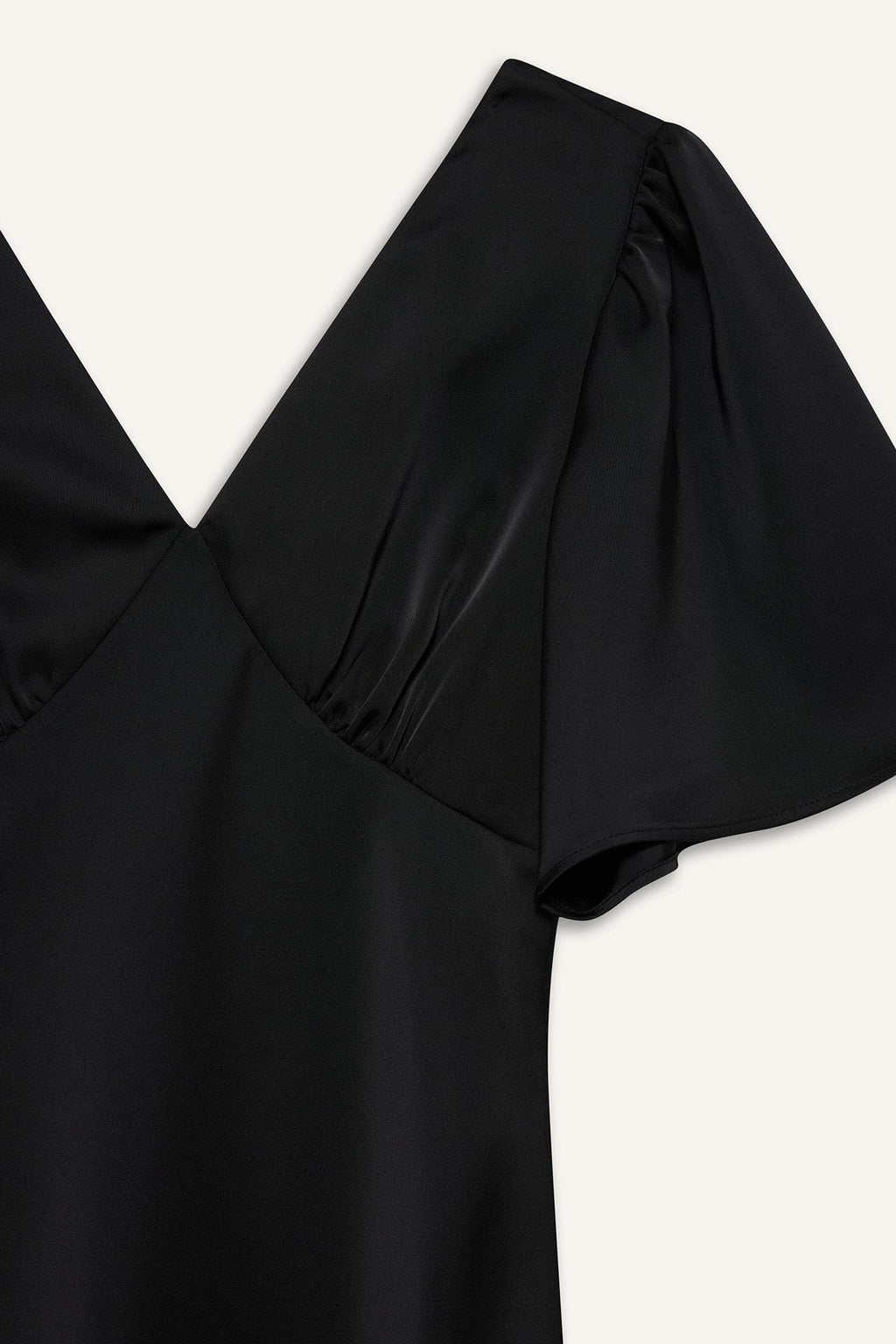 Regular Fit V-neck Satin Short Sleeve Dress