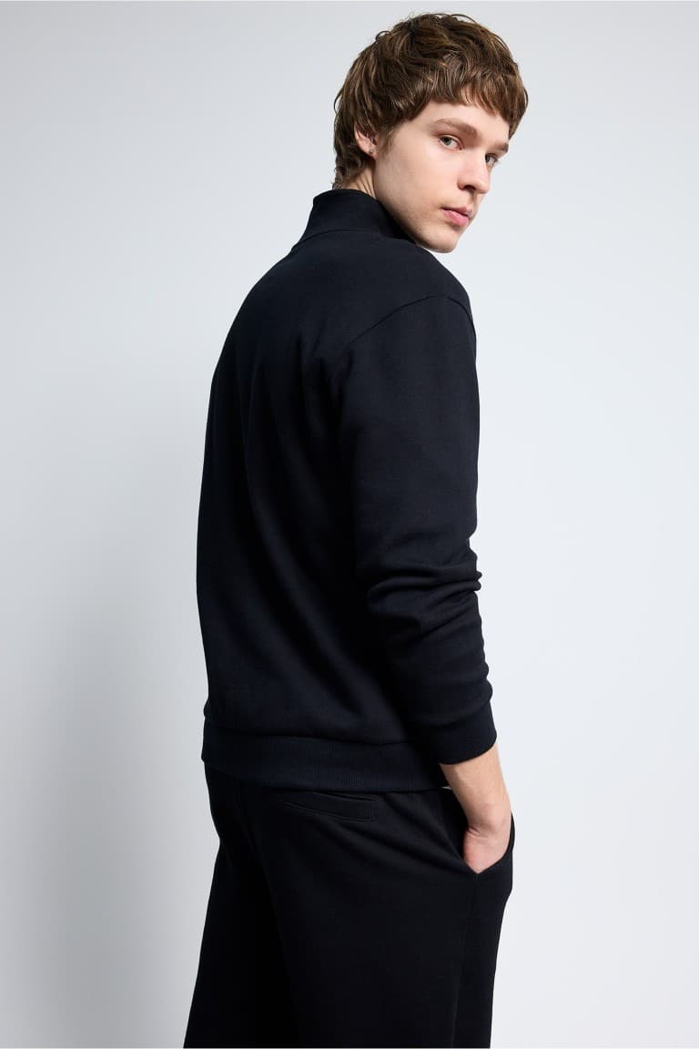 Stand-Up Collar Half Zipper Sweatshirt