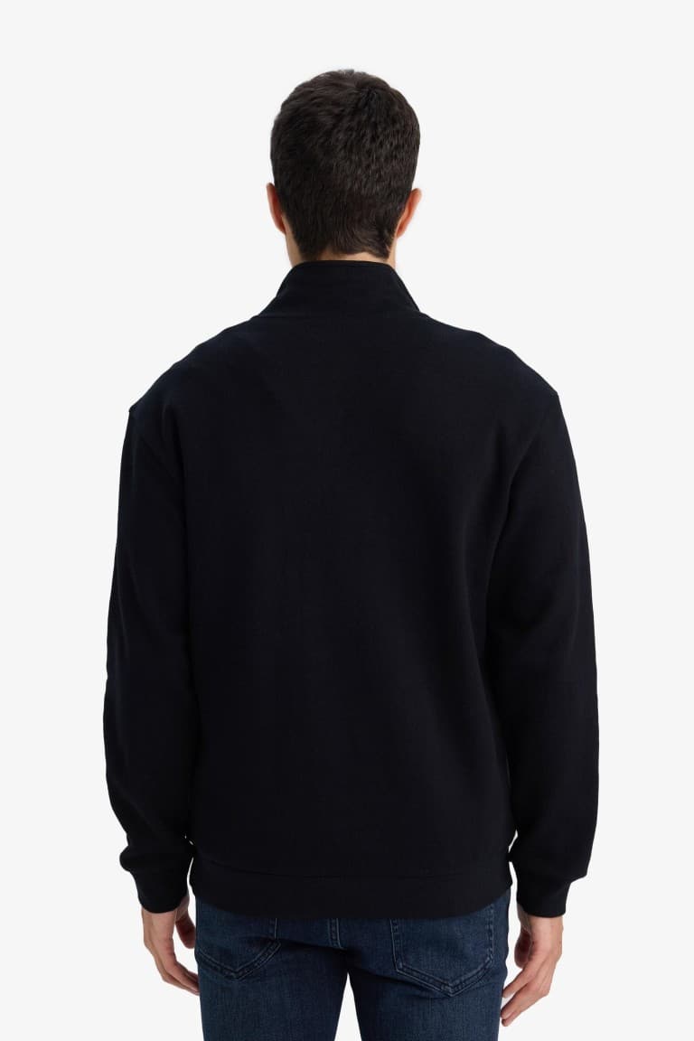 Stand-Up Collar Half Zipper Sweatshirt