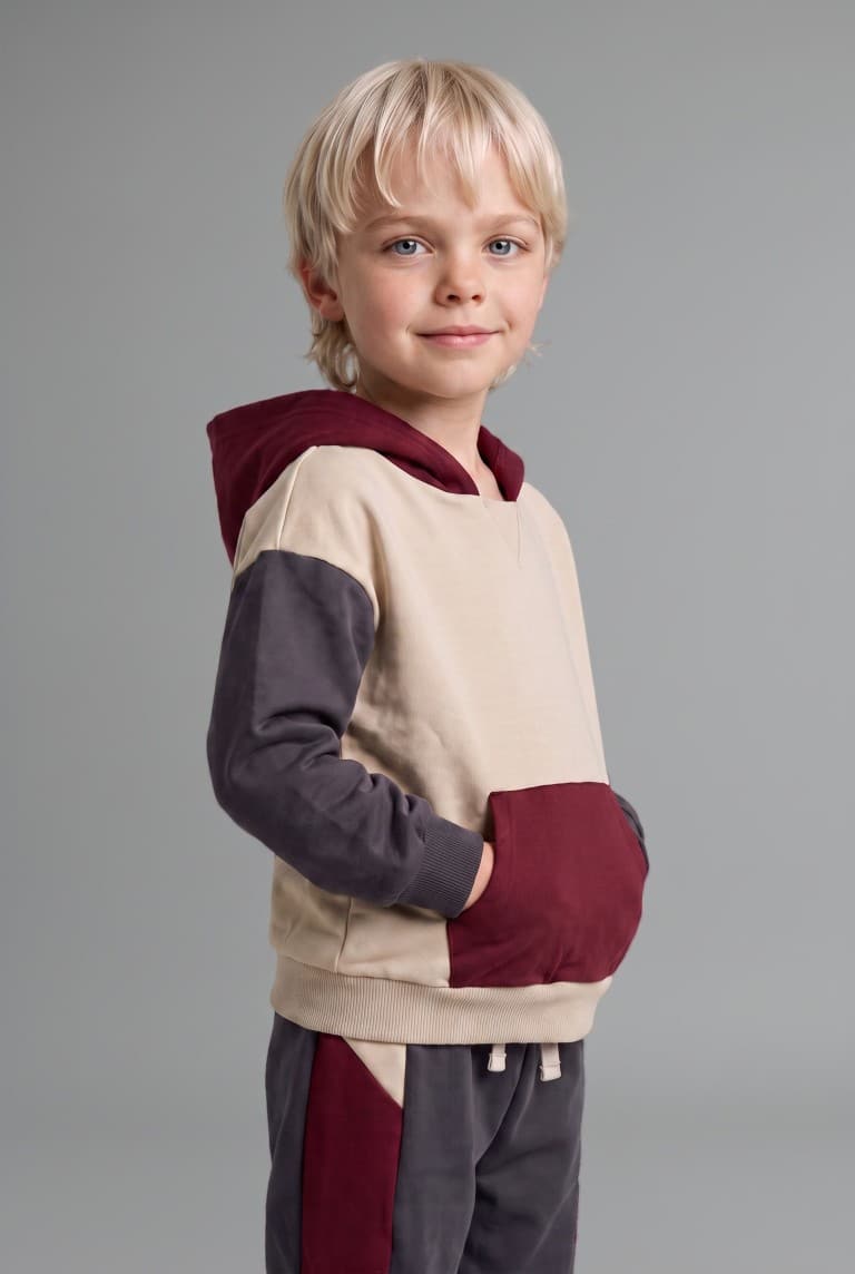 100% Cotton Label Printed Thin Sweatshirt Fabric 2 Sets Baby Boy