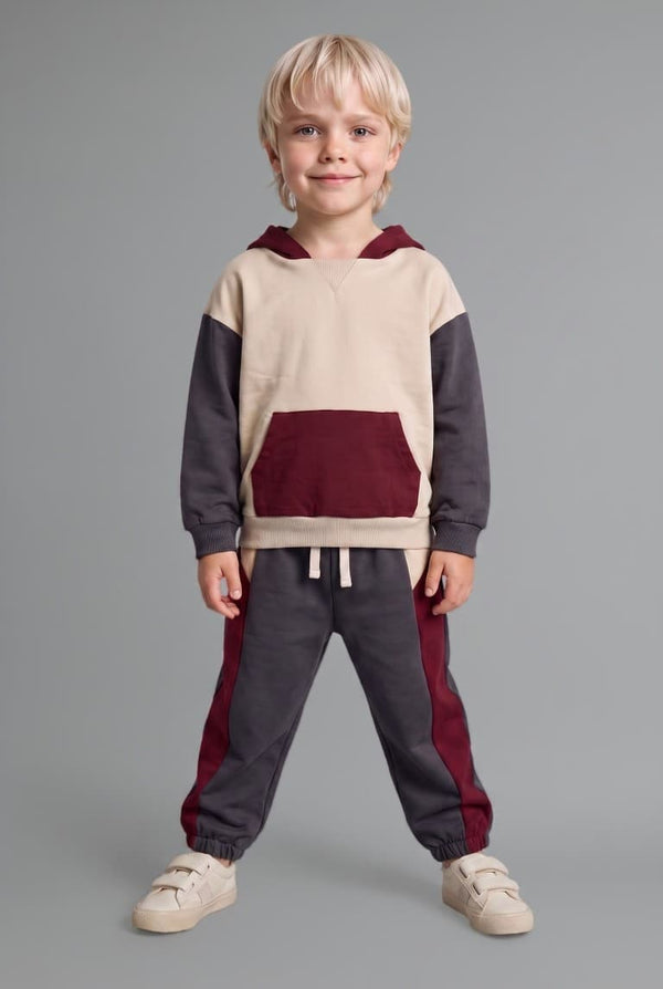 100% Cotton Label Printed Thin Sweatshirt Fabric 2 Sets Baby Boy