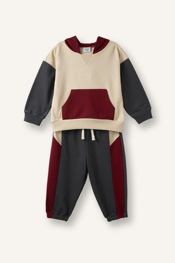 100% Cotton Label Printed Thin Sweatshirt Fabric 2 Sets Baby Boy