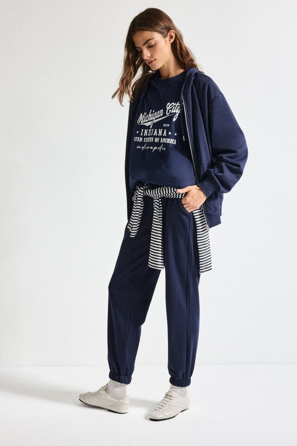 Basic Plain Pocketed Waist Tied Thick Jogger Sweatpants