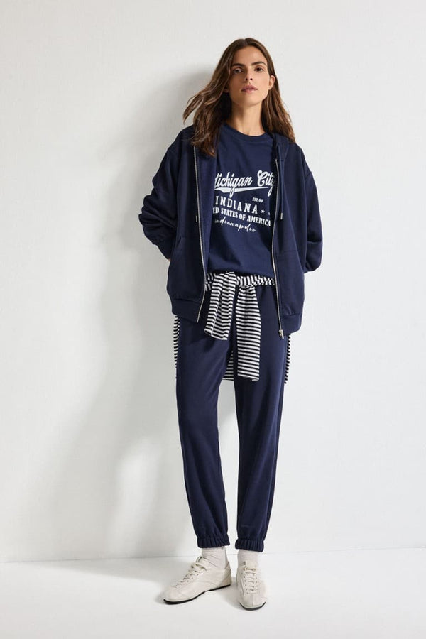 Basic Plain Pocketed Waist Tied Thick Jogger Sweatpants