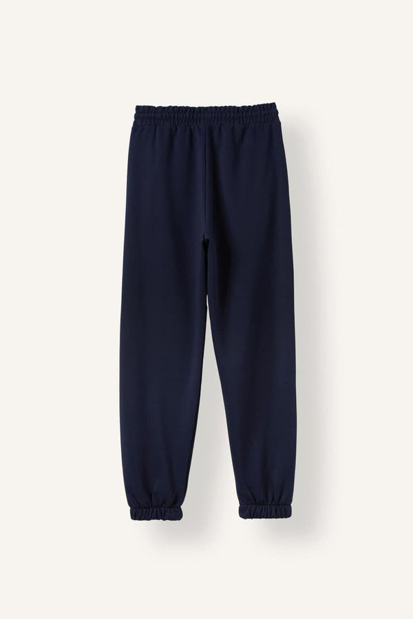 Basic Plain Pocketed Waist Tied Thick Jogger Sweatpants